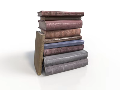 Retro Style Book Pile Book Pile Old Book Leather Book Ancient Book Classic Book Pile Book 3d model
