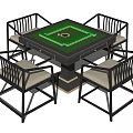 New Chinese Mahjong Table and Chair Mahjong Table Chess and Card Table Leisure Table and Chair 3d model
