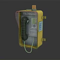 Yellow Emergency Phone Enclosure With Handset Keypad And Alarm Light