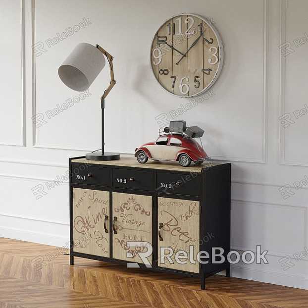 Industrial LOFT side cabinet furniture combination model