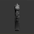 Futuristic Gun 3D Model With Silver Black Streamlined Design And Metallic Texture