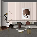 Modern sofa coffee table combination 3d model