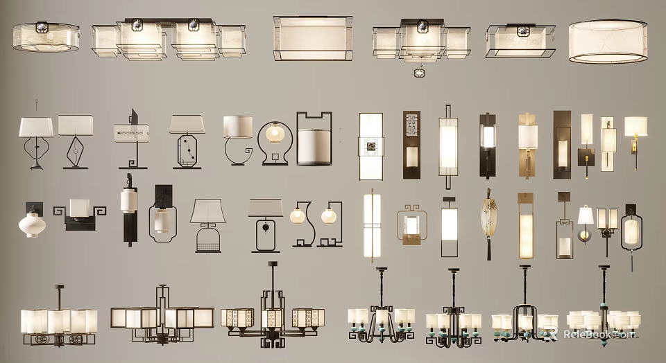 Modern Ceiling Lights With Various Styles And Designs For Home Decor 3d model