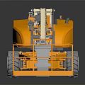 Orange Aerial Work Vehicle With Extendable Boom And Mobile Platform For Construction