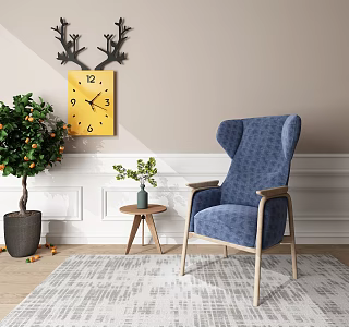Nordic Single Sofa Leisure Chair 3d model