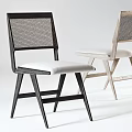 Modern Design Accent Chairs With Black And Light Wood Frame Woven Backrest And Padded Seat