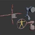 3D Model Of Medical Devices Featuring Surgical Robotic Arm And Mobile Monitoring Equipment
