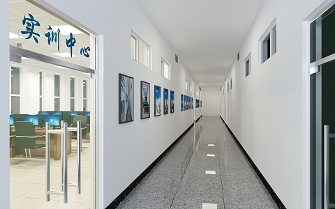 Modern Average Corporate Corridor 3d model