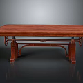 Classic Solid Wood Table With Brown Surface And Decorative Carved Legs