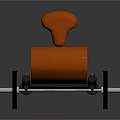 Gym Strength Training Fitness Equipment With Orange Seat Red Wheels And Sturdy Metal Frame
