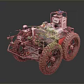 Rugged Off Road Car Featuring Large Tires Complex Mechanical Structure And Exploration Gear 3d model