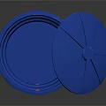 Blue Collapsible Plastic Bucket With Lid For Daily Household Storage