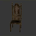 Vintage Carved Wooden Chair With Ornate Backrest Design And Sturdy Legs