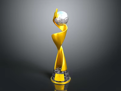 Golden Contemporary Floor Lamp With Spherical Top And Sturdy Base 3d model