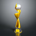 Golden Contemporary Floor Lamp With Spherical Top And Sturdy Base