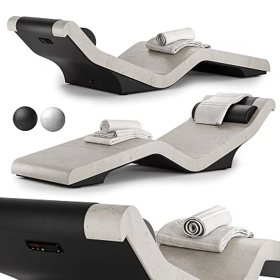 Modern Sectional Sofa With Curved Design Light Beige Fabric And Black Base 3d model