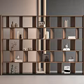 Modern Wooden Multi Compartment Bookcase with Books Decorative Items and Photo Frames