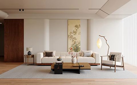 New Chinese Home Living Room 3d model