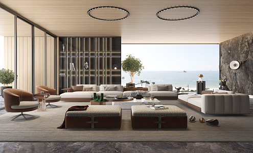 Modern Minotti living room 3d model