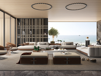 Modern Minotti living room 3d model