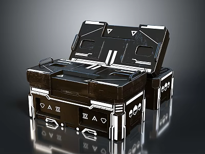 Modern Equipment Storage Cases With Metal Construction And Geometric Patterns 3d model