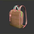 Functional Brown Canvas Backpack With Minimalist Design White Straps And Zipper Pocket