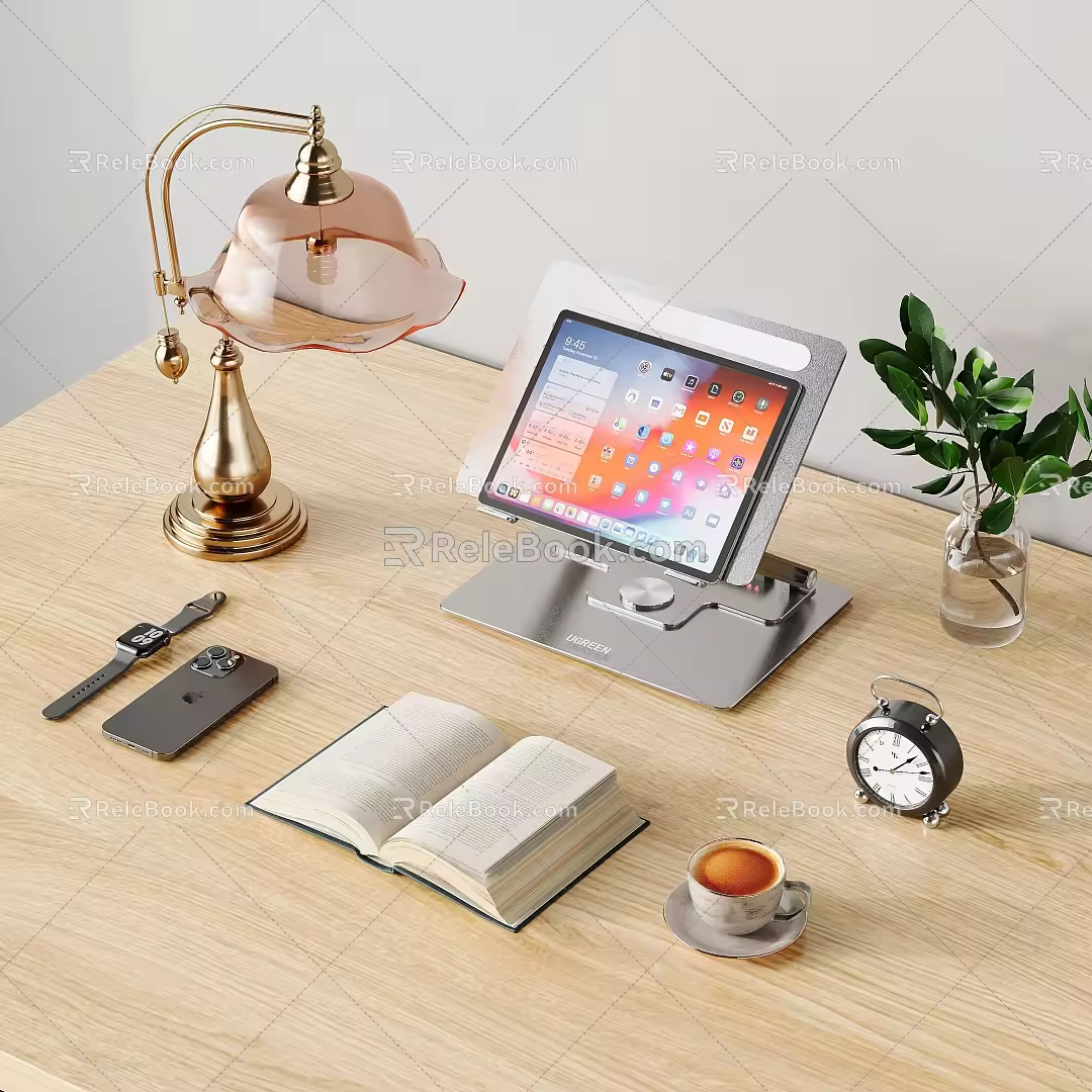 Modern decoration combination computer table decoration combination 3d model