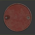Red Cylindrical Metal Motor Oil Barrel With Brand Label And Smooth Surface
