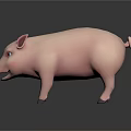 Cute Pink Pig 3D Cartoon Character With Blue Eyes And Adorable Design