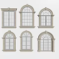 Jane European window combination arched window casement window floor-to-ceiling window arc window 3d model