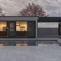 Modern Detached Villa With Swimming Pool Cherry Blossom Trees And Outdoor Dining Area
