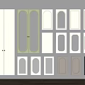 Modern Wardrobe Doors With Various Panel Shapes And Glass Insert Designs 3d model