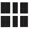 Modern Double Doors With Various Dark Textured Patterns And Smooth Surface Designs 3d model