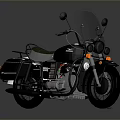 Black Classic Motorcycle With Windshield Rearview Mirrors Headlights And Handlebar Design