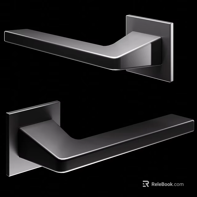 Modern Sleek Metal Door Handle With Contemporary Design And Smooth Finish 3d model 