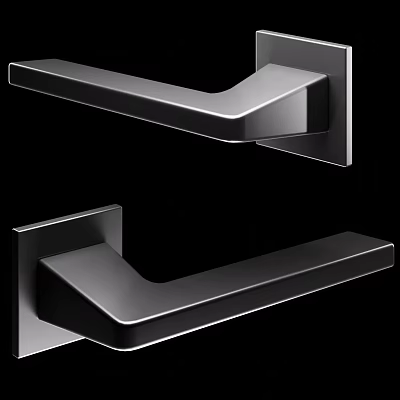 Modern Sleek Metal Door Handle With Contemporary Design And Smooth Finish 3d model