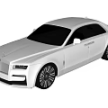 White Rolls Royce Luxury Sedan With Modern Design Front Grille And Alloy Wheels