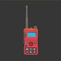 Red Walkie Talkie With Digital Screen And Control Buttons For Daily Use