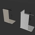 Modern Contemporary Metal Striped Display Stands With Platform And Hooks Design