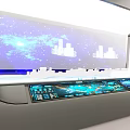 Commercial Display Equipment Featuring Blue Starry Sky Background White City Models And Underneath Screens
