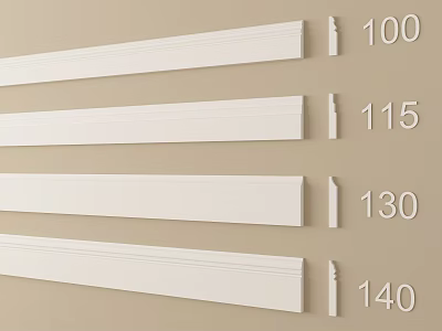 White Decorative Molding Lines With Size Options 100 115 130 140 3d model