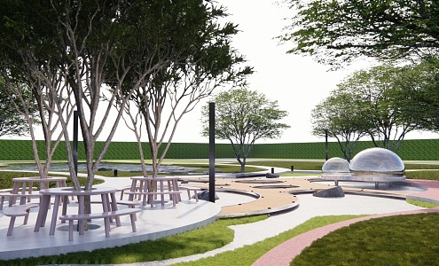 Modern Park Street Park Pocket Park Green Park Landscape 3d model