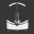 White And Blue VR Headset With Modern Design Adjustable Headband And Clear Lenses