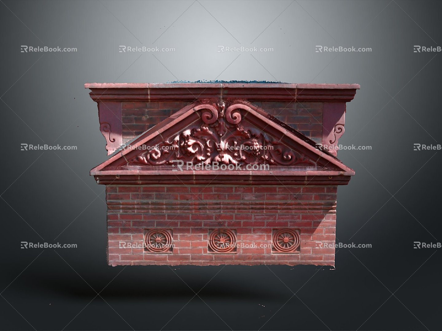 Wall brick wall red brick red brick wall old brick wall old wall outdoor articles realistic 3d model