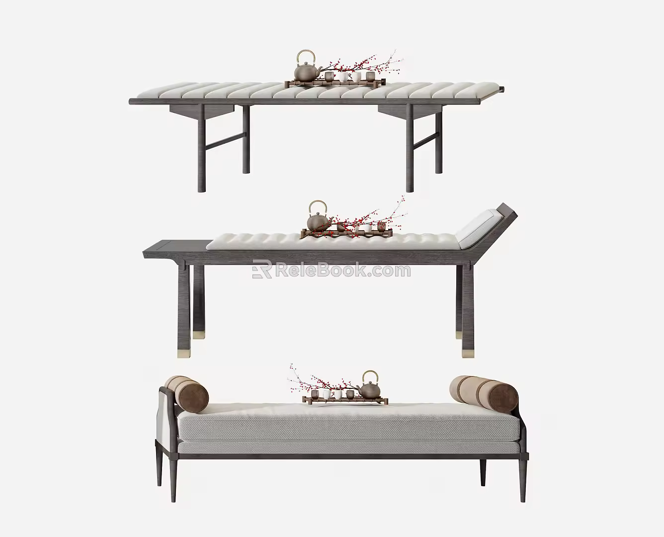 New Chinese Style Bed End Stool Bed End Stool Pedal Combination 3d model