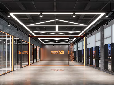 Modern Spacious Fitness Gym Interior With Glass Partitions Lighting Design And Wooden Flooring 3d model