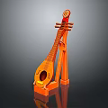 Modern Orange Lute Shaped Home Daily Necessity With Sturdy Wooden Stand Design