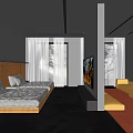 Modern Kids Room With Two Single Beds Wooden Headboards Gray Bedding And Built In Lighting