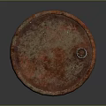 Red Rusty Metal Oil Barrel With Reinforced Rings And Weathered Texture