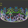 Ornate Golden Crown With Intricate Filigree Colored Gemstones And Pearls